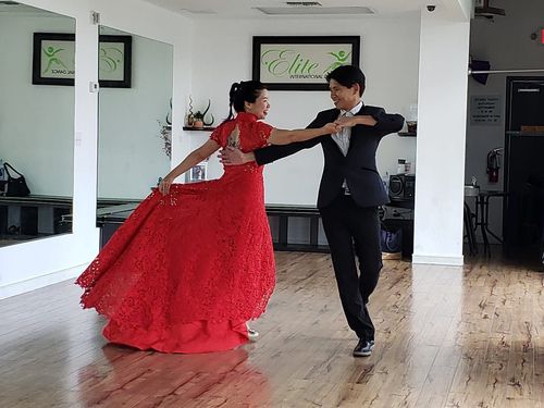 Couple performing their first dance at a wedding