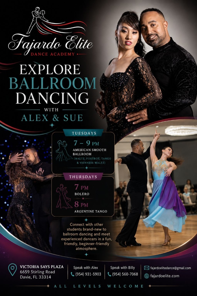 Explore Ballroom Dancing with Alex and Sue at Fajardo Elite Dance Academy